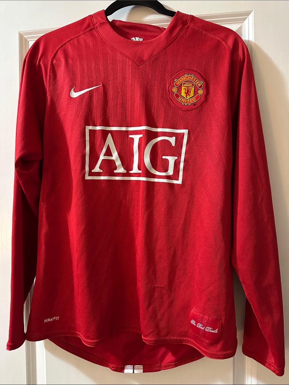 Nike Red Manchester United Long Sleeve Jersey